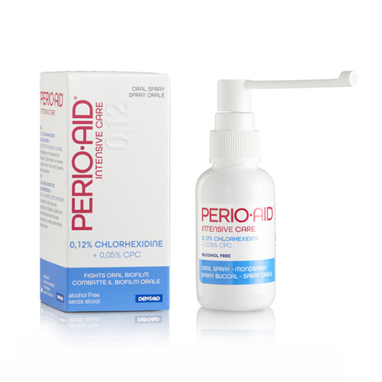 Wennen aan snijder vrijwilliger Perio-Aid Intensive Care Mondspray 0,12% | 50 ml | NU *** 5.75