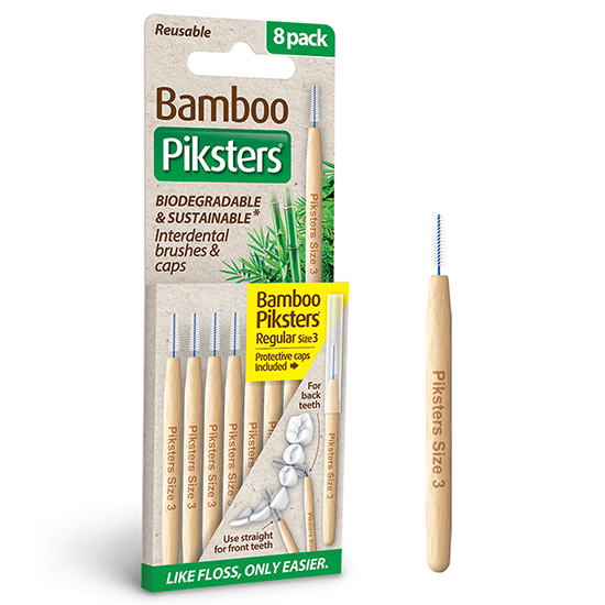 Bamboo Piksters Interdental Brushes - Regular - Geel - 8 stuks