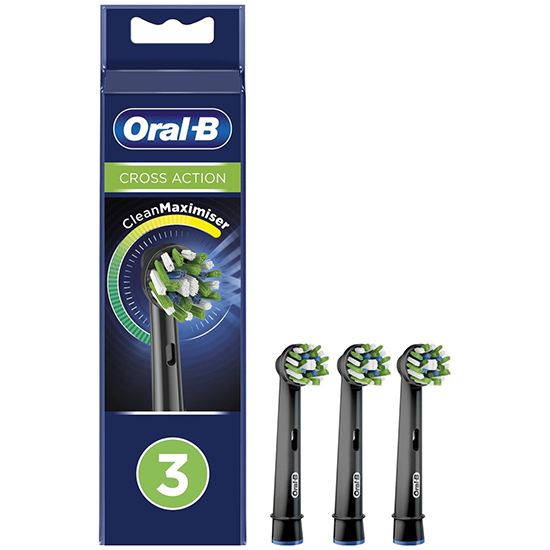 Oral-B Cross Action Black Opzetborstels | 3 Stuks | NU *** 11.85