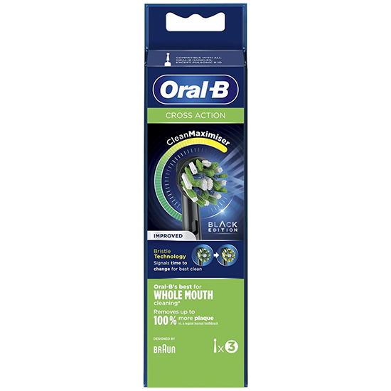 Oral-B Cross Action Black Opzetborstels | 3 Stuks | NU *** 11.85