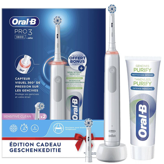 Oral-B PRO 3 3800 Sensitive Clean Elektrische tandenborstel + Tandpasta