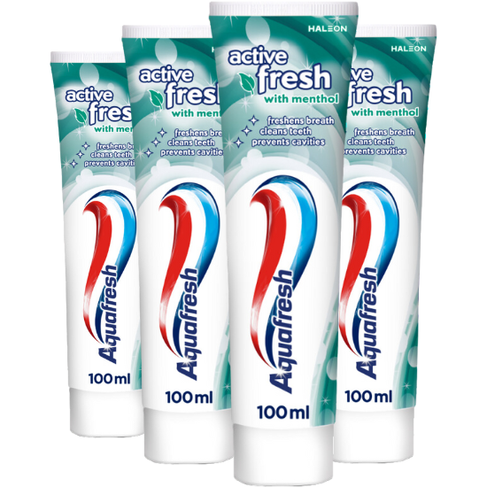 Aquafresh Active Fresh Menthol Tandpasta - 4 x 100 ml