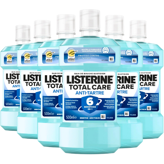 Listerine Total Care Anti-Tandsteen 6-in-1 Mondwater - 6 x 500 ml afbeelding