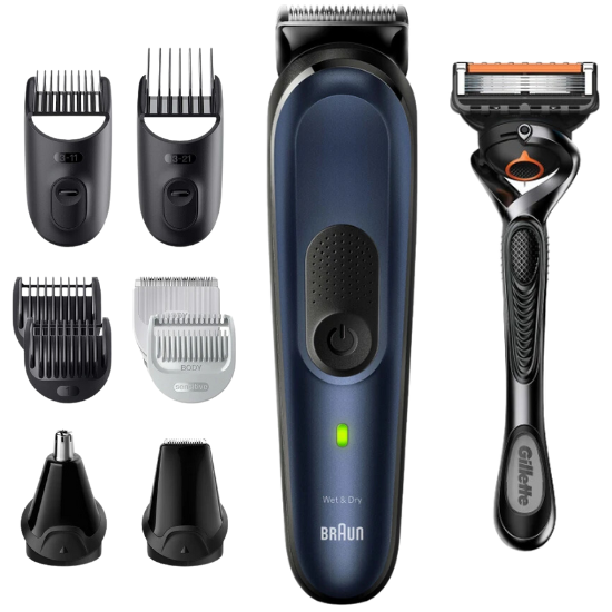 Braun Series 7 MGK7421 AutoSense 10-in-1 Multi-Trimmer - Baard, Lichaam en Haar - Blauw afbeelding