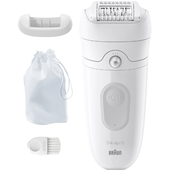 Braun Silk-épil 5 5-011 Wet & Dry Epilator - Voor Eenvoudige Ontharing - Wit/Grijs afbeelding