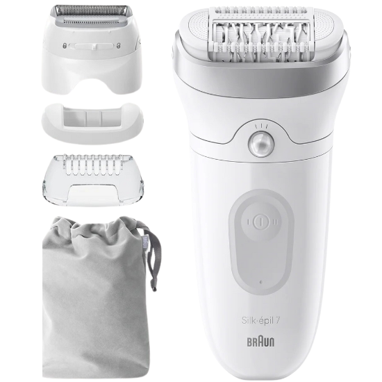 Braun Silk-épil 7 7-041 Wet & Dry Epilator - Voor Ultieme Ontharing - Wit/zilver afbeelding