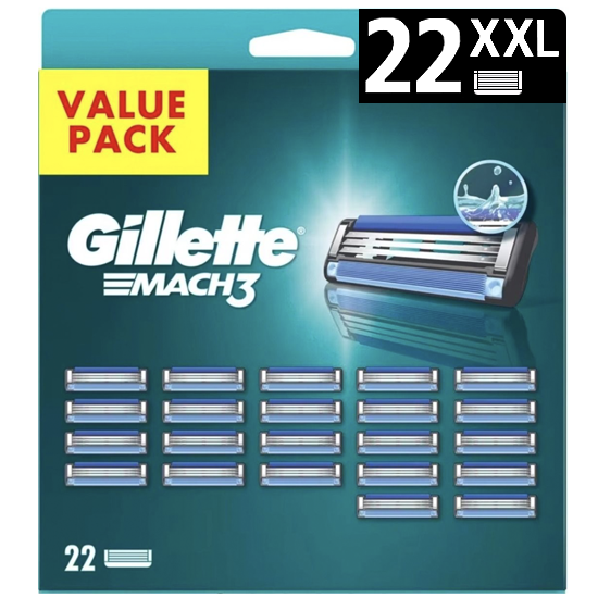 Gillette Mach3 Scheermesjes Voordeelpack - 22 stuks afbeelding