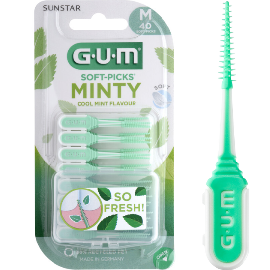 GUM Soft-Picks Comfort Flex Cool Mint Medium - 40 stuks afbeelding