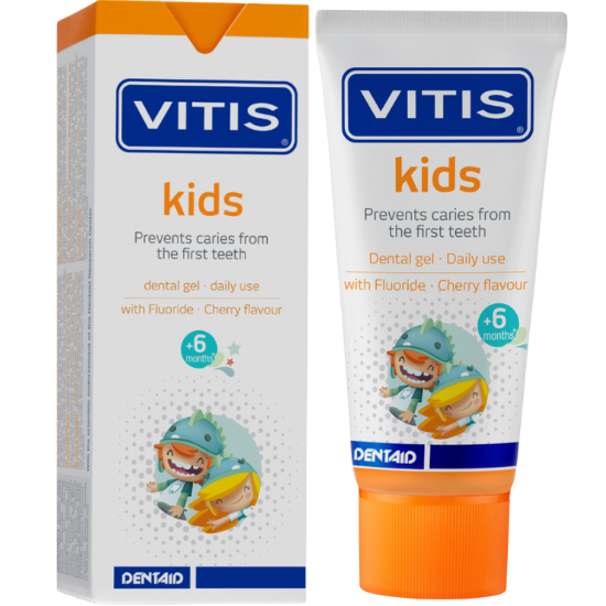 Vitis Kids Cherry Gel Tandpasta - 50 ml afbeelding