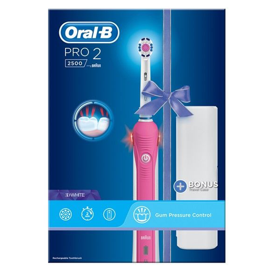 PRO 2 2500 Pink 3D-White elektrische tandenborstel NU *** 43.85