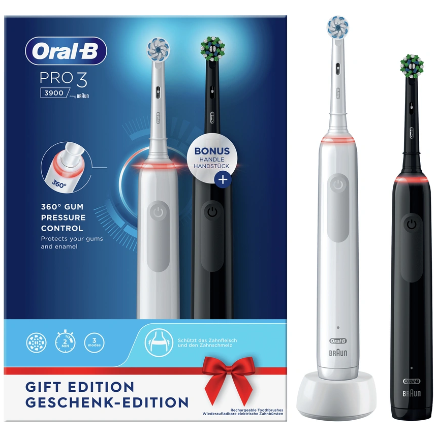 Oral-B PRO 3 3900 White + Extra Body Black | NU *** 82.85