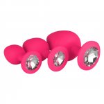 easytoys buttplug set roze silicone diamant